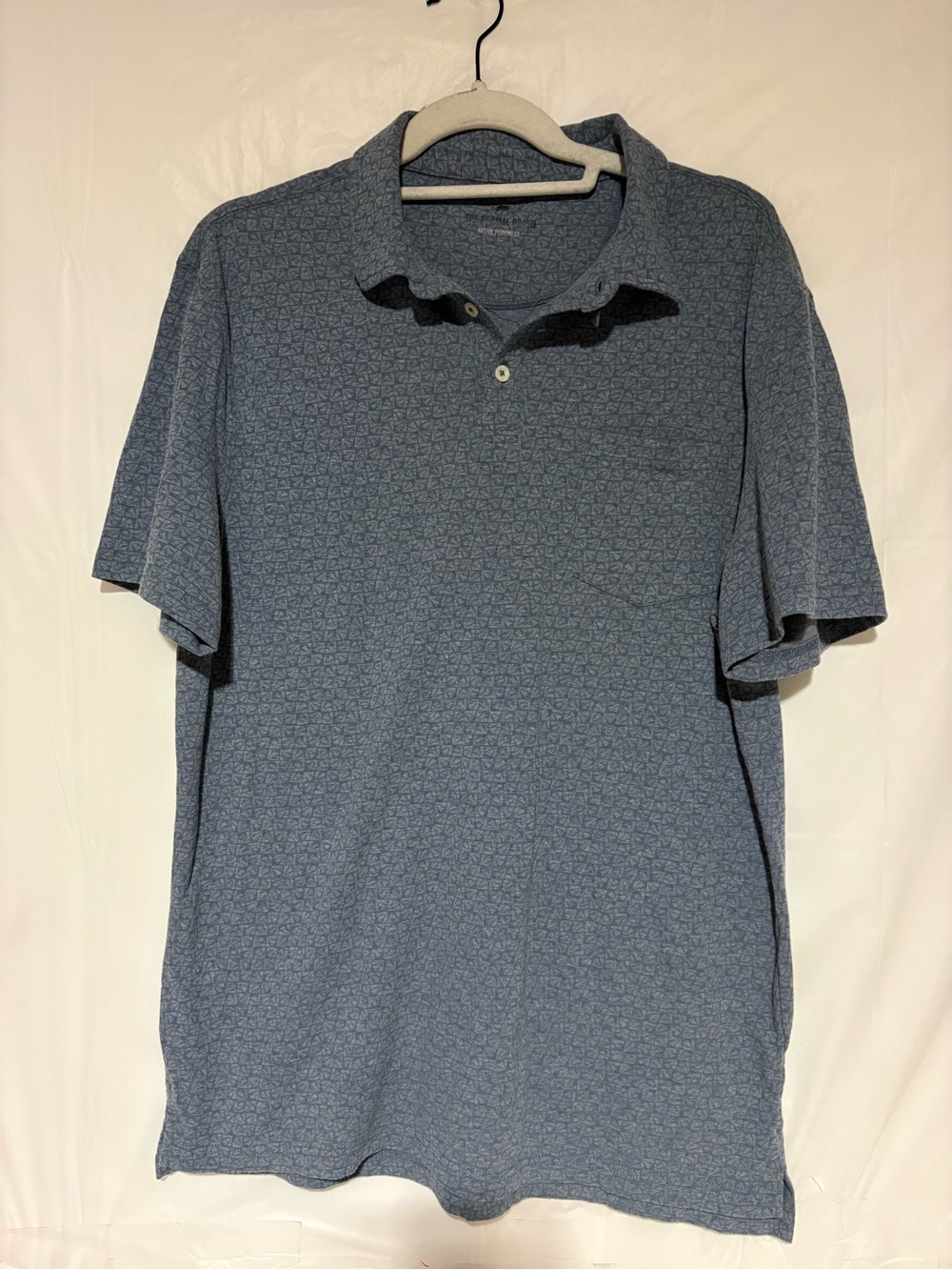 The Normal Brand Men's Heathered Blue Short-Sleeve Polo